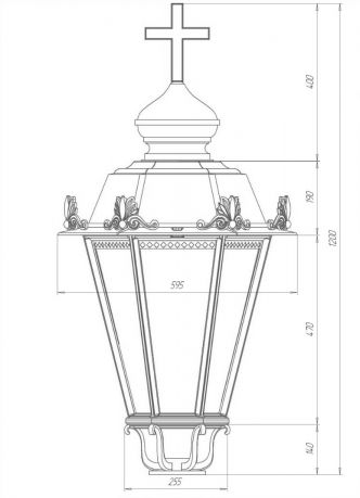 Светильник шестигранный композитный (Храм)